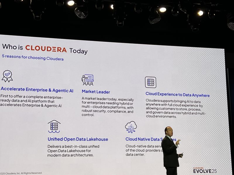 Cloudera EVOLVE25 NYC — AI Guru Bar booth photo